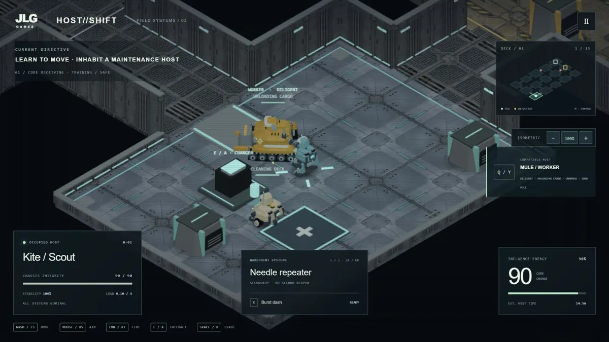 Borrowed Steel modular robots inside an industrial spacecraft